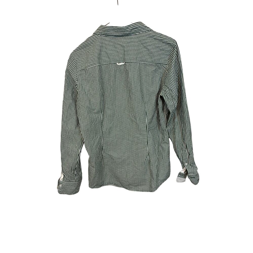 Brooks Brothers Red Fleece Button Down Shirt Women's 6 Green White Stripe Oxford - Picture 5 of 5